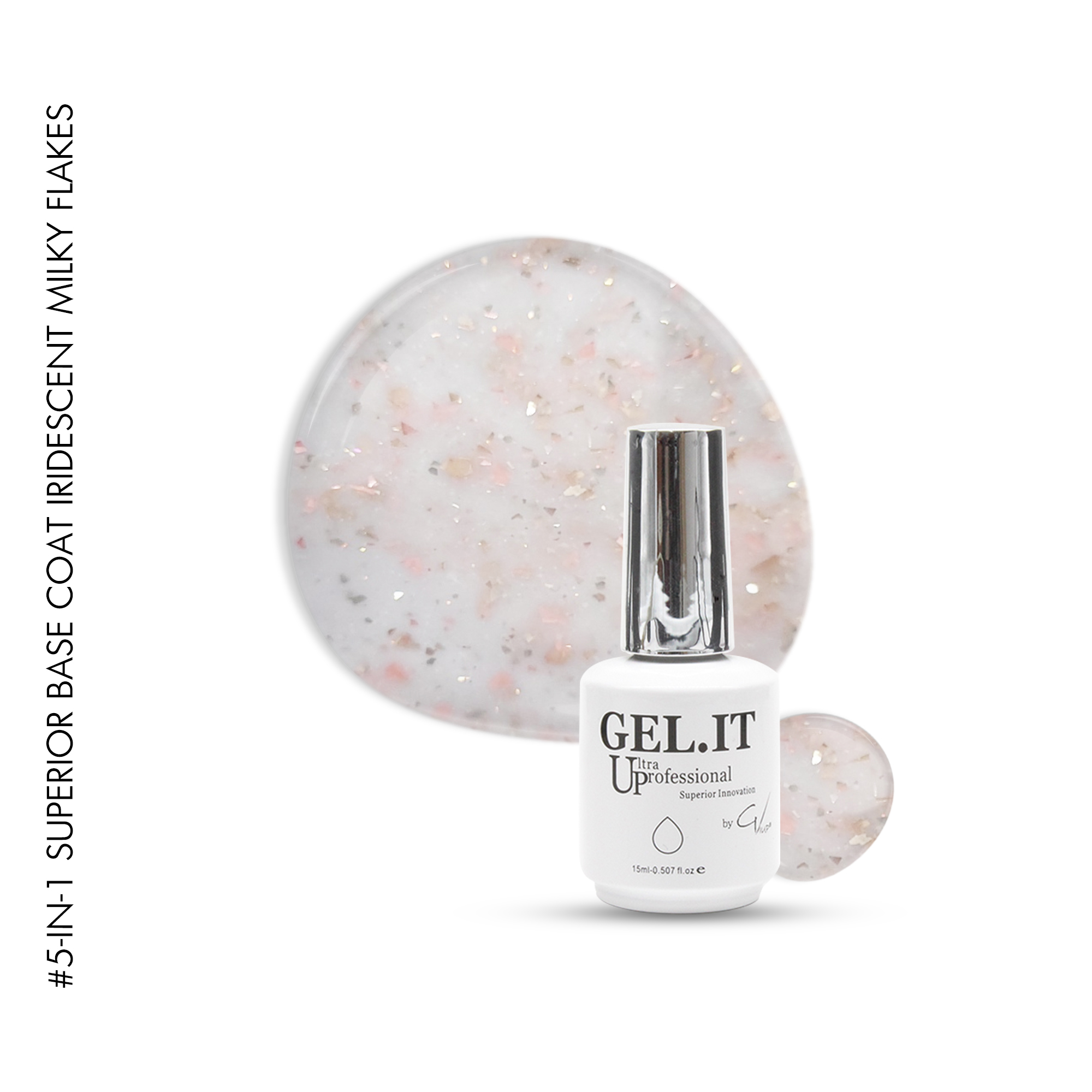 5-in-1 Superior Base Coat Iridescent Milky Flakes