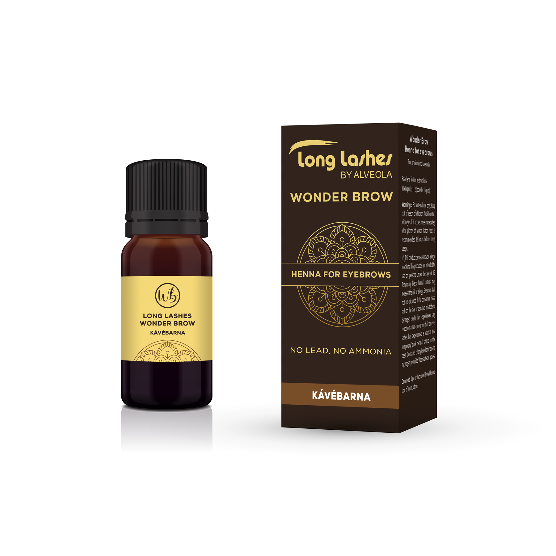Henna brow – Coffee Brown Βαφή φρυδιών WonderBrow Long Lashes 4g