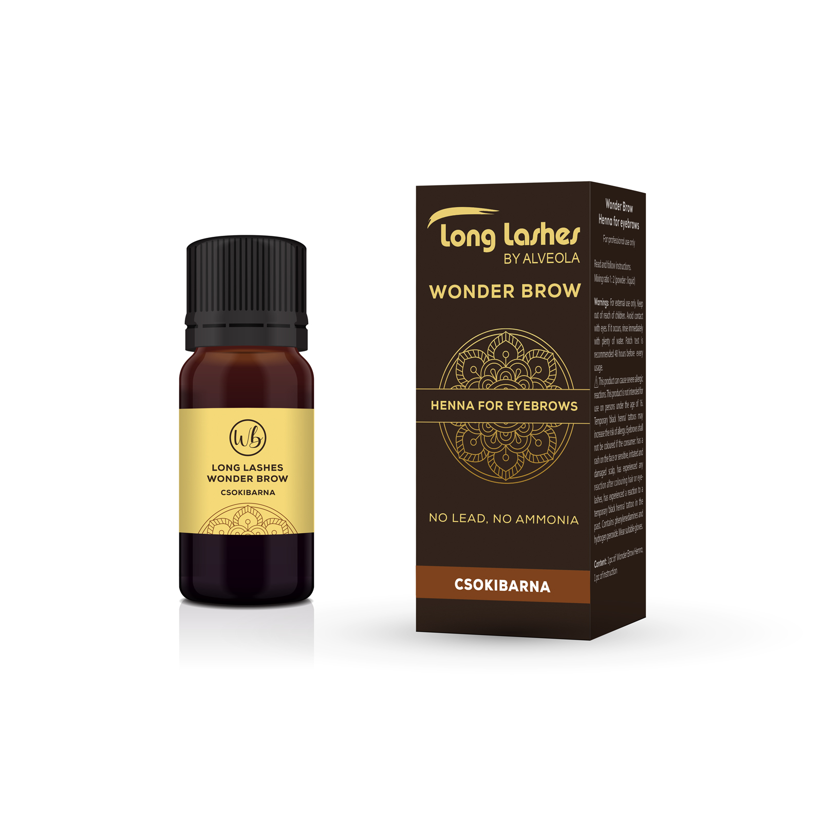 Henna brow - Chocolate Brown Βαφή φρυδιών WonderBrow Long Lashes 4g