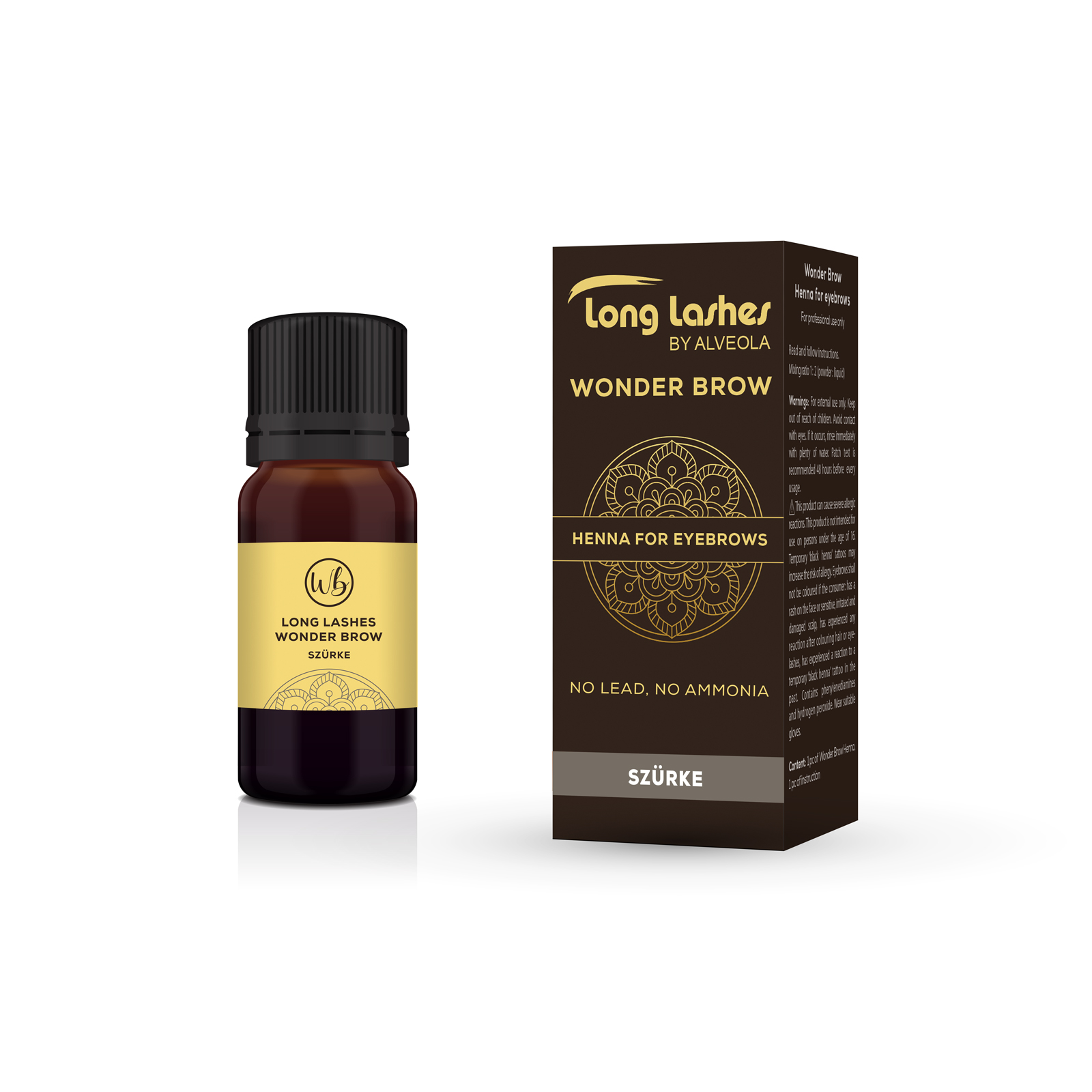 Henna Brow Grey Long Lashes - Βαφή φρυδιών WonderBrow 4g